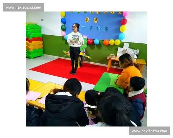 幼儿园教师讲故事大赛精彩瞬间，孩子们的欢笑声与老师的巧妙讲解交织成美好画面